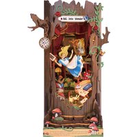 Robotime Book Nook Kits Fall into Wonder DIY Booknook with Lights Miniature House Kit Puzzle Bookend Bookshelf Decor Gift