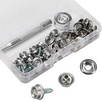62Pcs Snap Button Kit Metal Press Studs Kit Mini Multifunctional Snap Fastener Kit Sewing Accessories