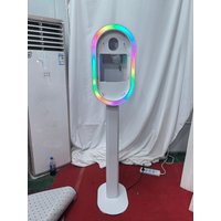 New Easy Install Oval DSLR iPad Photo Booth with Flight Case for Transport Optional Flash and Printer Mounts