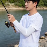 Ice Silk UV Protection Sun Sleeves Men Cooling Sleeves for Driving Hiking Work Gloves Anti UV Breathable Arm Covers