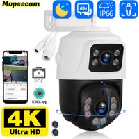 8MP 4K Dual Lens POE IP Camera PTZ Dual Screens Smart Home 360° Wired Video Surveillance IP Camera Motion Detection CCTV ICsee
