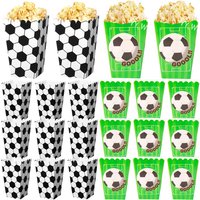 6/12Pcs Football Birthday Party Popcorn Box Soccer Sports Party Favor Boxes Candy Cookie Party Gift Boxes for Kids Party Gifts