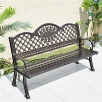A Wholesale outdoor cast aluminum chair long bench leisure garden park metal aluminum outdoor bench