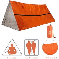 2 Person Emergency Survival Shelter Waterproof Mylar Bivy Tent Thermal Sleeping Bag Reusable SOS Outdoor Rescue Kit
