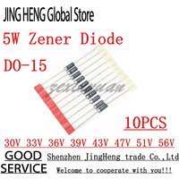10PCS 5W Zener Diode DO-15 30V 1N5363B 33V 1N5364B 36V 1N5365B 39V 1N5366B 43V 1N5367B 47V 1N5368B 51V 1N5369B 56V 1N5370B