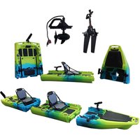 Double Seat Modular Fishing Kayak Professional 4.21m Modular Detachable Folding Kayak 1 or 2 Person Seat Fishing Pedal Kayak