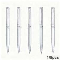 Roller Ball Pen 1.0mm Brushed Chrome Ballpoint Pen High Quality Metal Ballpoint Pens School Office Supplies Gifts