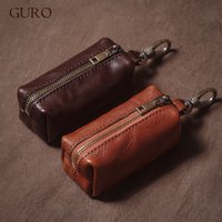 GURO Luxury High Quality Genuine Leather Car Key Vintage Men and Women Waist Hanging Cowhide Key Case Housekeeper Home Organizer