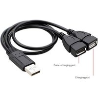 15cm-30cm USB 2.0 Extended Cable USB Double Splitter Cable USB 1 Male to USB 2 Female Power High Quality Extension Cable 1 to 2