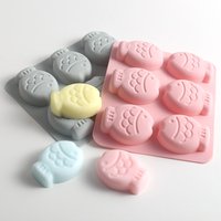 1Pc Silicone Molds Handmade Soap Mould Diy Round Fish Shape Form Making Soap Candle