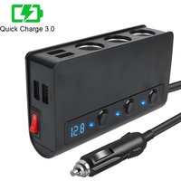 180W 4 Port USB Charging Socket Cigarette Lighter Splitter Quick Charge 12V 24V For Phone IPad 3.0 Car Charger Adapter