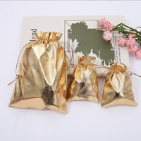 50pcs/lot Gold and Silver Cloth Bags with Drawstring Openings Jewelry Packaging Bags Drawstring Gifts Wedding Candy Bags
