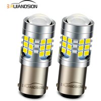 Ruiandsion 2pcs 1142 BA15D 30SMD 2835 LED Interior 6V Brake Daylight Bulb Trailer Replacement Car Marine Boat Light White Yellow