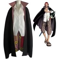 Anime Film Red Shanks Cosplay Costume pour Adultes Hommes, Anime Tralike Coat, Full Outfit, Halloween Party, Red Hair Pirate