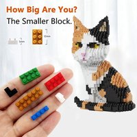 Balody Blocs de construction 3D pour chat, monde animal, chat persan, chaton tigré, jouet de construction en mini-blocs de diamant DIY pour cadeau