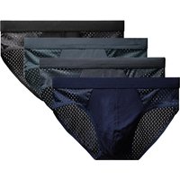 Men Underwear Male Thin Breathable Triangle Panties for Men's Ice Silk Briefs Mesh Sexy Square Corner Pants for men's Shorts