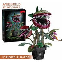 1118Pcs Horrors Man-Eating Flower Building Blocks Model Carnivorous Potted Plant MOC Bricks Toys Creative Home Decoration Gifts