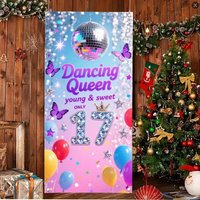 1 piece of 2D polyester fiber 17th birthday dancing queen party decoration for indoor and outdoor use