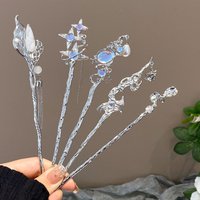 Luxury Charm Moonstones Hair Stick Women Vintage Chinese Style Tassel Hairpins Girl Elegant Star Butterfly Headwear Jewelry Gift