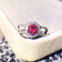 Vintage Female Red Ruby Zircon Stone Ring Luxury 925 Sterling Silver Wedding Rings For Women Charm Infinity Engagement Ring