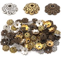 100pcs/lot 8mm Vintage Metal Beads Cap Flower Spacer Bead End Caps For Jewelry Making DIY Charms Bracelet Necklace Accessories