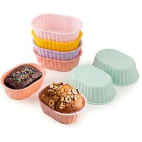 12pcs Silicone Baking Mold Oval Pastry Baking Tray High-temperature Resistant and Easy to Clean Baking Tools Kitchen Cake Molds