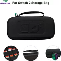 GAMINJA For Switch 2 Storage Bag PU Fabric Built-in 10 Card And Inner Bag Slots Travel Storage Waterproof Protective Case