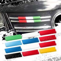 Car Front Grille Grill Cover Trim ABS Plastic France Germany Italian Flag Emblem Sticker For 308 408 2008 3008 4008 Auto Styling