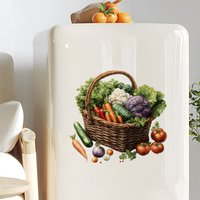 Niedliche Kühlschrankaufkleber für Obst und Gemüse – wasserdichte Cartoon-Küchenaufkleber, abnehmbare Kühlschrankkunst für die Familieneinrichtung