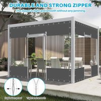 Klare Vinyl-Vorhänge mit Reißverschluss, 650 g/m2, robuste, wasserdichte Plane, wetterfeste Paneele für Veranda, Pergola, Pavillon