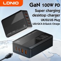 LDNIO 100W GaN PD Fast Charger PPS Multiport USB C Charger Block For Iphone 16 15 14 13 Pro Max Samsung Galaxy S23 Xiaomi Huawei