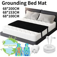 Grounding Mat for Bed PU Leather Grounding Mattress Cover Pads for Sleep Stress/Pain Relief Foot Health Earth Connected Therapy