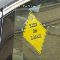 Baby On Board Safety Car Window Suction Cup Yellow Warning Sign Accessor Driving Accessor Car Sticker