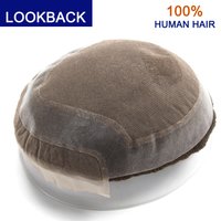Swiss Lace Front and Mono Top Durable Male Hair Prosthesis 100% Human Hair Systems Toupee Men Wig Wig For Men Free Shipping