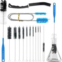12/13PCS Glass Tube Pipe Cleaner Brush Long Neck Bottle Bent Glass Tube Long Handle Brush 8.2-inch Different Diameters Brushes