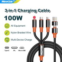 MeeGoo 3-in-1 USB Cable | Universal 5A Fast Charging for iPhone 15, Samsung, Huawei, and All Android Phones Multiple Usb C 2026