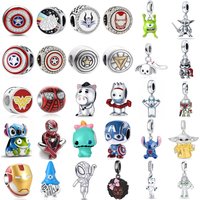 925 Sterling Silver Cute Cartoon Shield Soldier Stickey Charm Beads Animal & Character Charms DIY Jewelry Gift for Her