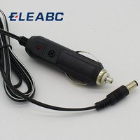 Car Cigarette Lighter 5.5*2.1mm Plug Cigar Power Connector Fused With Light LED With 1.5m Wire Cable End Caps