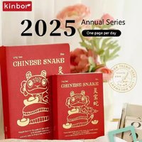 Kinbor Notebook 2025 Agenda Full Year Planner A5/A6 Schedule Daily Timeline Weekly Plan Efficiency Notebooks Grid Inner Page