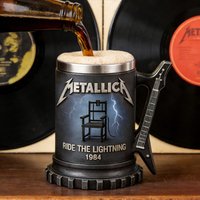 Jia-Ruru Metallica Guitar Handle Beer Mug, Ride The Lightning 1984 Collectible Coffee Cup for Rock Fans