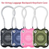 Airtag Holder with Wire Cable-Secure Lock Airtag Keychain-360ยฐHard Protective Air Tag Case Holder for Apple AirTag for Key Chain