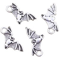 15pcs Charms Flying Bat Halloween 22x12mm Antique Silver Color Pendants Making DIY Handmade Tibetan Finding Jewelry