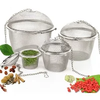 Stainless Steel Tea Locking Spice Egg Shape Ball Mesh Infuser Tea Strainer Multiple Cycle Filter Kitchen Stew Soup Spice Sieve