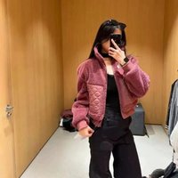 Lamb Plush Warm Short Coat Fashion Stand-up Collar Zipper Winter Jacket Autumn Winter Women Outerwear Solid White Thicken Coats