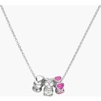 Heart Stack Charm Necklace Personalized Heart Pendant Women's Pink Gemstone Heart Pendant Valentine's Day Gift