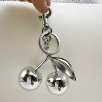 Bag Charm For Brand Handbag Shoulder Bags Mirror Face Silver/Gold Cherry Pendant Women's Wallet Keychain Accessories Gift