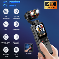 4K Action Camera with 1.69'' Touchscreen Pocket Video Recording 180°Rotatable WiFi 6-Axis Stabilization Motorcycle Bike Bodycam