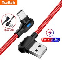 90 Degree USB Type C Cable Fast Charging USB A To Micro Cable For Samsung Xiaomi Huawei Android Phones USB C Data Cable 1M 2M