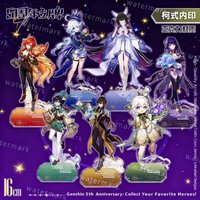 Genshin Impact Anniversary Collection Acrylic Stand Keychain Badge Photo Cards Hydro Archon Geo Archon Electro Archon