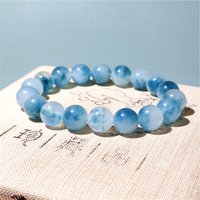 6/8/10/12mm Natural Blue Chalcedony Jasper Jade Bracelets Classic Men Women Buddha Bracelets Minimalist Yoga Meditation Jewelry